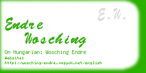 endre wosching business card